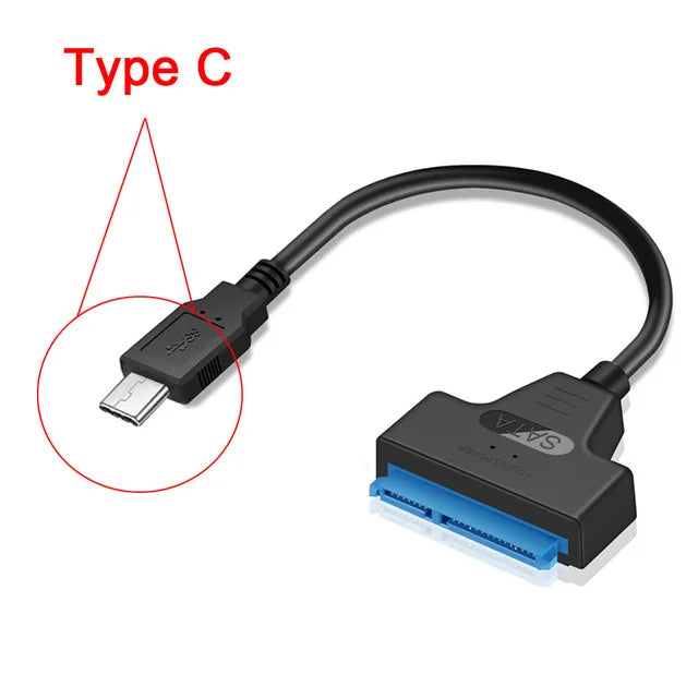 High-Speed USB 3.0 to SATA Cable for 2.5 Inch External HDD/SSD Hard Drives Transfer Data Up to 5Gbps Type-C to SATA For PS4/PS3