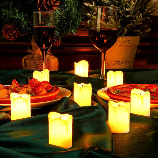 6/12PCS LED Electronic Candle Simulation Flameless Candle Light Bulb Battery Operated Holiday Wedding Party Home Decoration